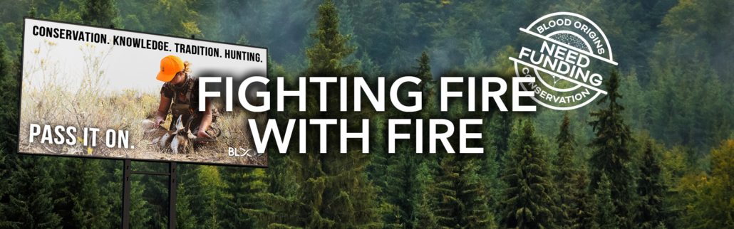 blood origins fighting fire with fire conservation project banner NEEDS FUNDING