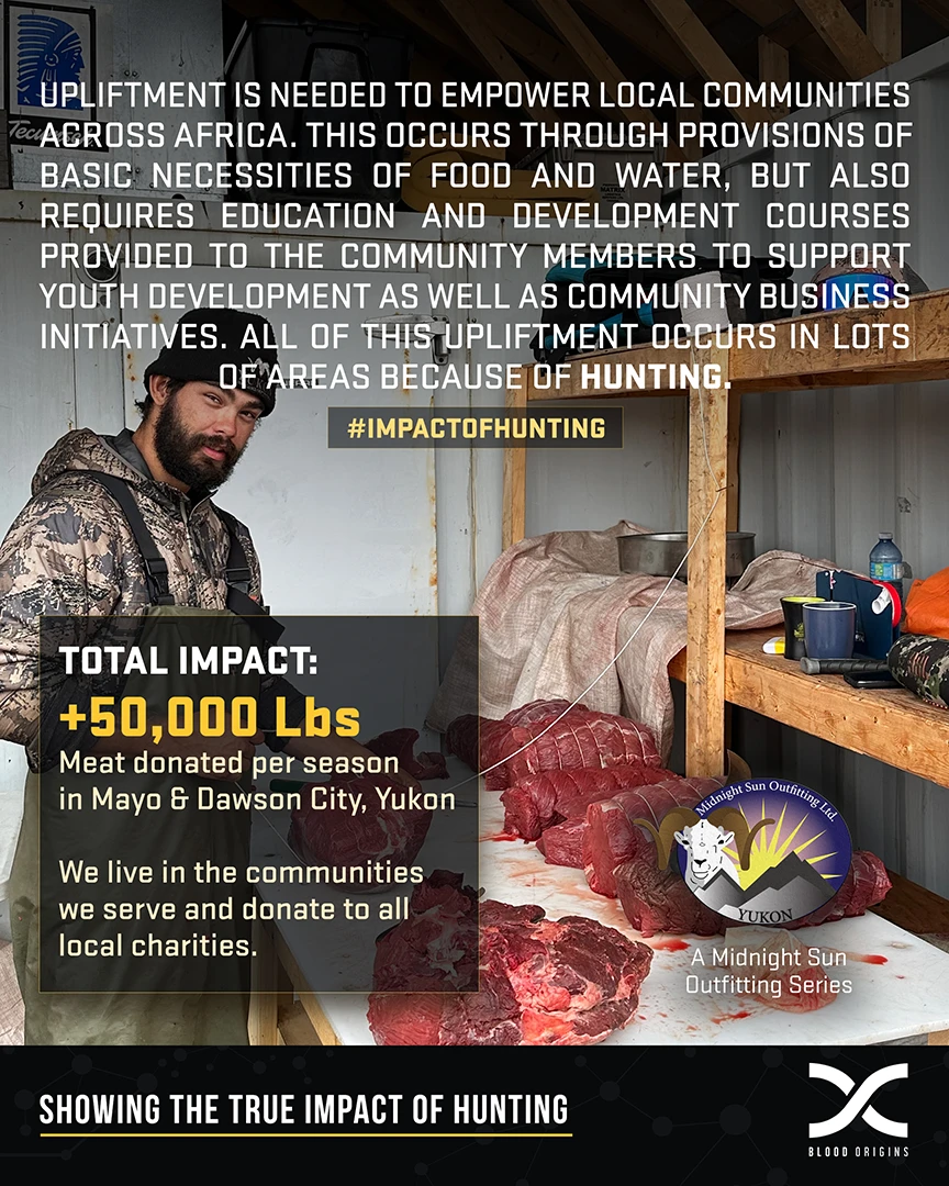 midnight sun outfitting donates meat to local charities blood origins impact