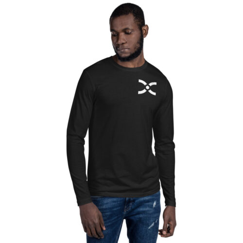 DNA Helix Logo Long Sleeve Fitted Crew | Black